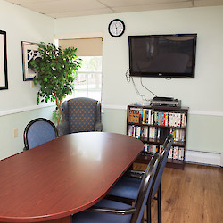 Conference Room, Activity Room and TV area at 60 West in Rocky Hill, CT